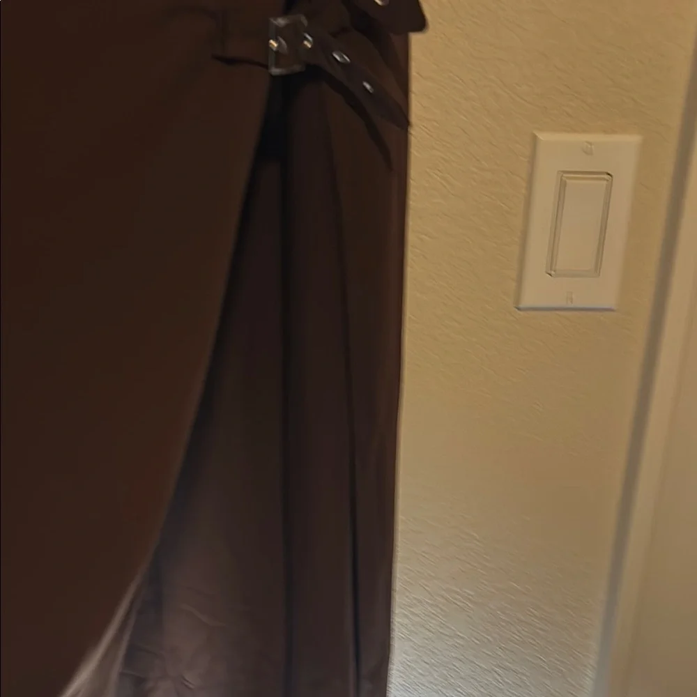 Halara‎ Brown Maxi A-Line Skirt with Buckle Front